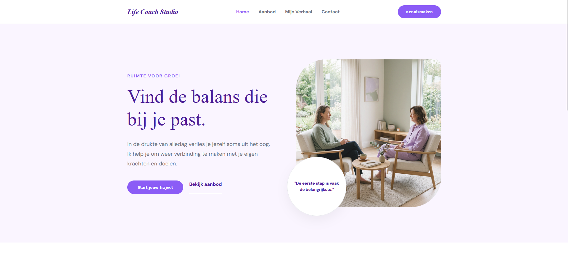 Coach website voorbeeld